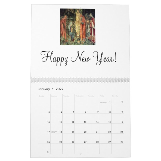 Ángel y los tres reyes 2012 calendario (Jan 2027)