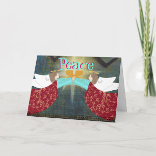 Ángeles de la tarjeta de Navidad de la paz