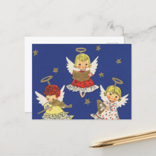 ángeles de Navidad festivos retro vintage