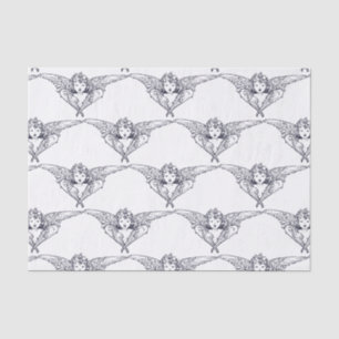 ÁNGELES DE Papel Tejido EN AZUL Y BLANCO