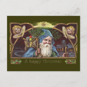 Ángeles de Santa Victorianos Azul Navidad Arte Ant