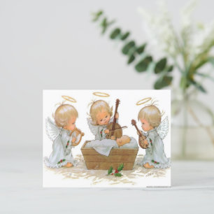 Ángeles en la tarjeta de pesebre