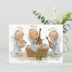 Ángeles en la tarjeta de pesebre