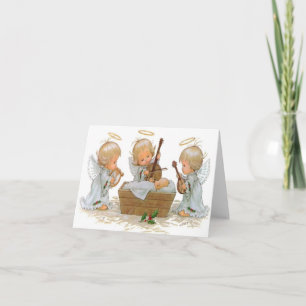 Ángeles en la tarjeta de pesebre