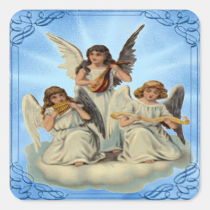 Ángeles en los pegatinas de una nube