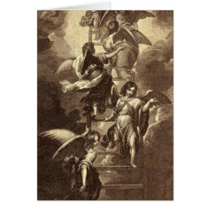 Ángeles en una escalera celestial