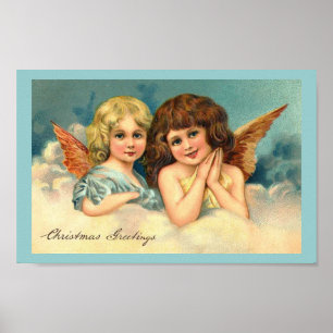 Ángeles navidades - Poster de arte de época