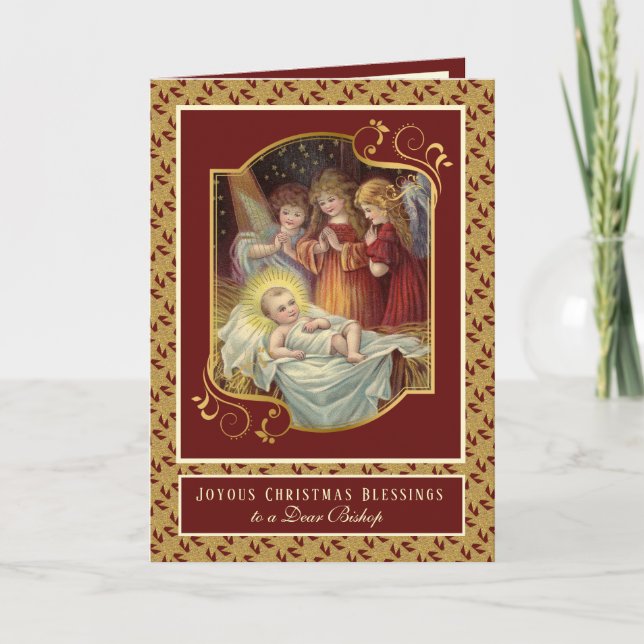Ángeles religiosos del bebé Jesús en Navidad Obisp (Anverso)