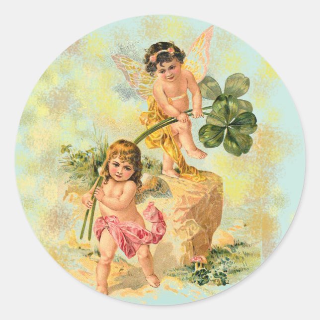 Angels irlandeses adorables sobre Pegatinas (Anverso)