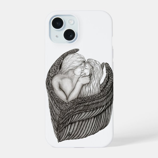 Angels Kissing , diseño en blanco y negro (Reverso )