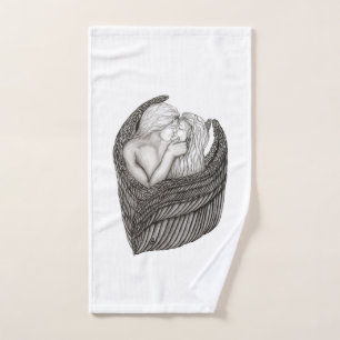 Angels Kissing , diseño en blanco y negro