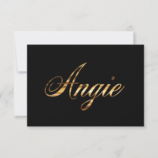 Angie gold Design Lettering Karte (Anverso)