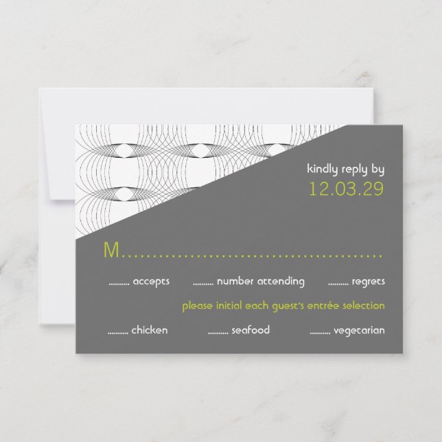 Anglage Mod Rings Retro Boda Moderna Tarjetas RSVP (Anverso)