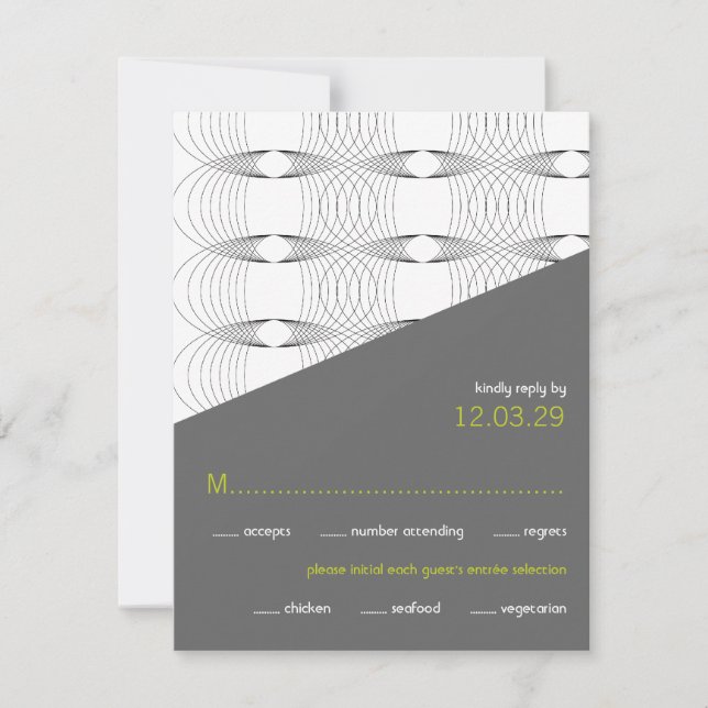 Anglage Mod Rings Retro Boda Moderna Tarjetas RSVP (Anverso)