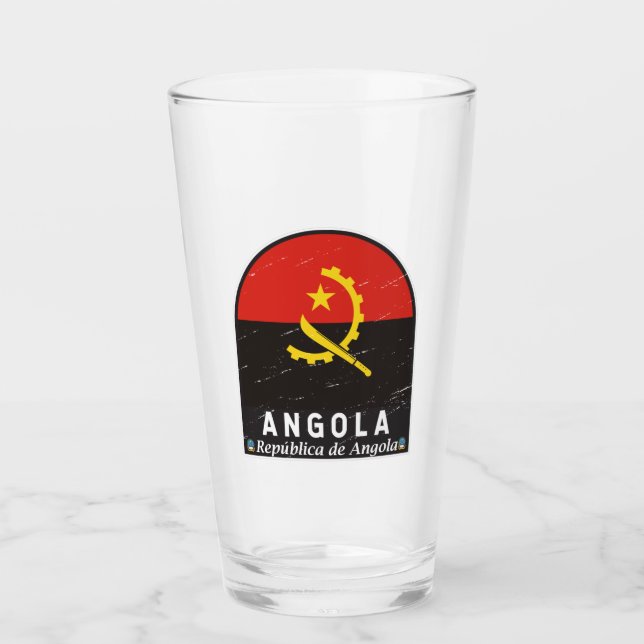 Angola Bandera Emblema de mal gusto cosecha (Anverso)