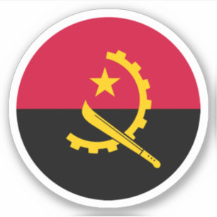 Angola Bandera Pegatina de Ronda