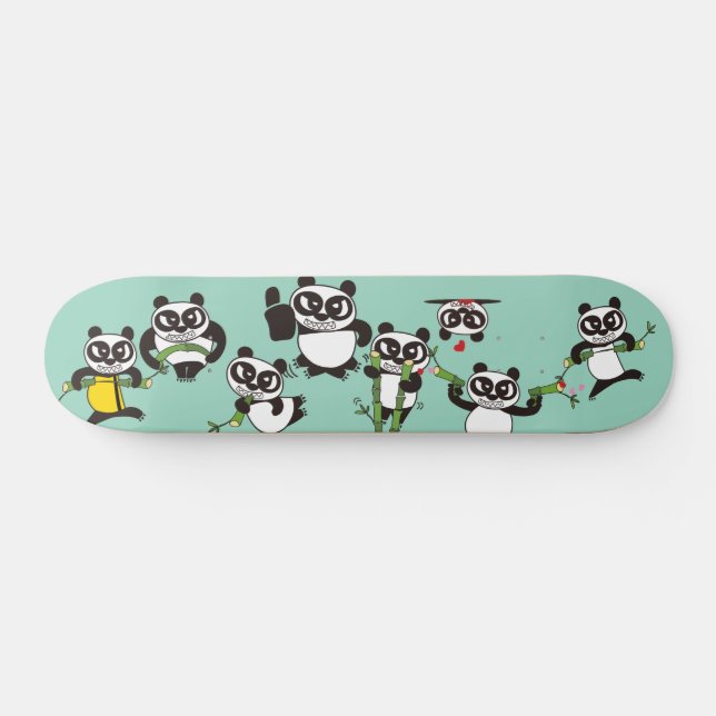 angry face pandas Skateboard (Horz)