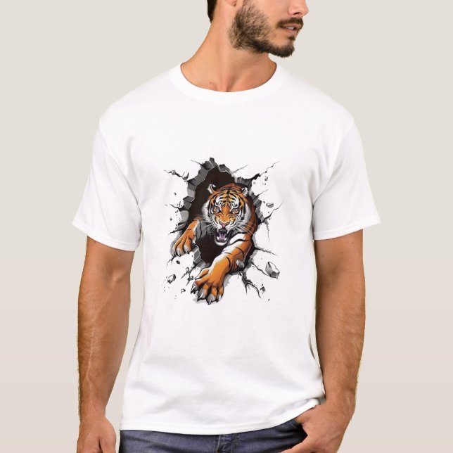Angry Lion Strong Paw prueba camiseta de lujo (Anverso)