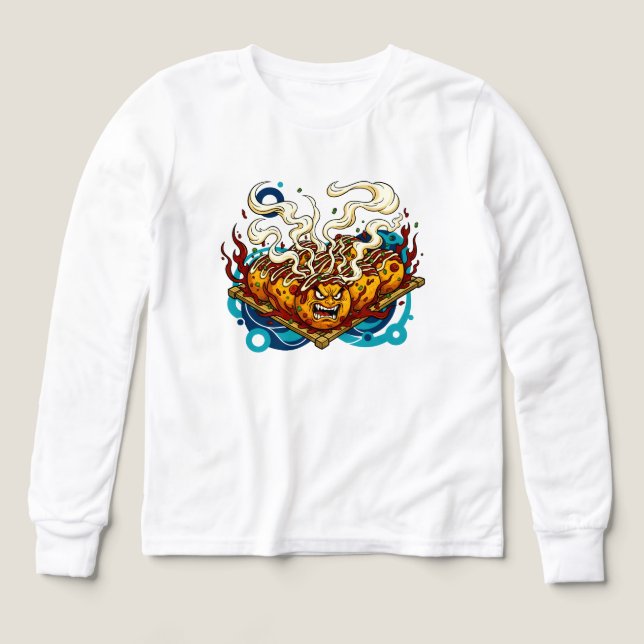 Angry Takoyaki Monster Japanese Street Food Art (Diseño frontal)