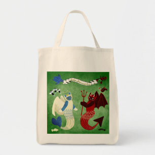 Ángulo del gato de la sirena y bolsa de la tota de