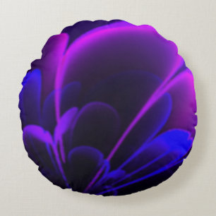 Añil estilizado de la flor de la almohada redonda