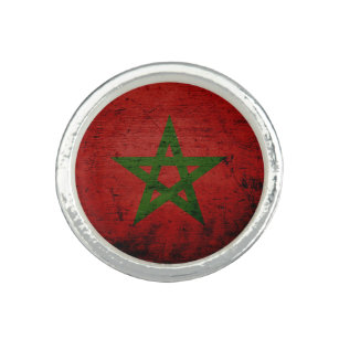 Anillo Bandera negra de Marruecos del Grunge
