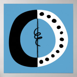 Anillo Chunky Blanco negro y Poster azul arte en l