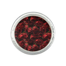 Anillo con foto Floral Roses Rojos