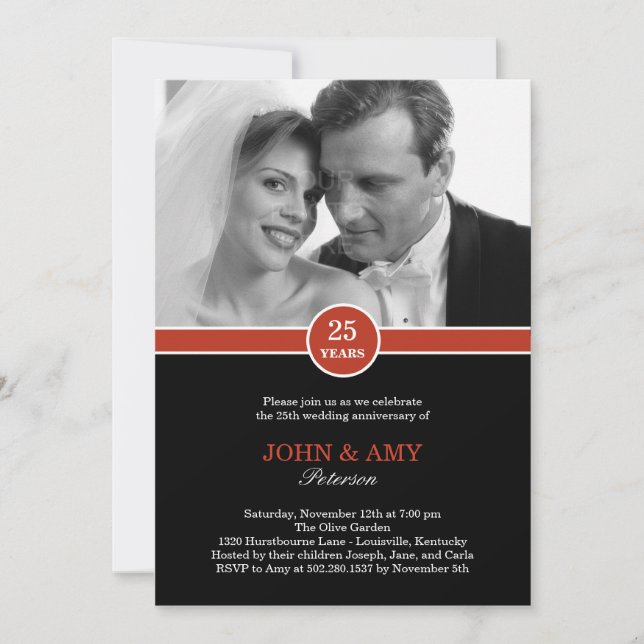 Anillo de aniversario Invitación de aniversario (Anverso)