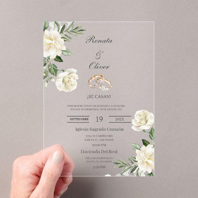 Anillo de boda de flujo blanco Invitación de boda  (Insitu (portátil))