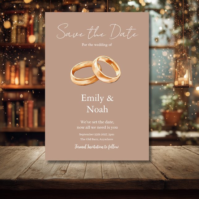 Anillo de Boda de Rosa Cálido Moderno Tarjeta de S (Subido por el creador)