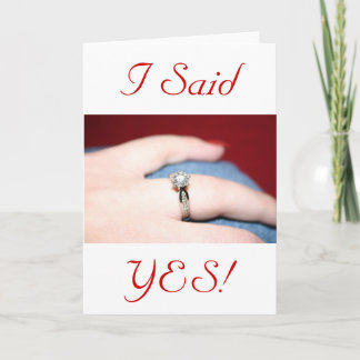 Anillo de Boda Tarjeta Dije Sí en Blanco