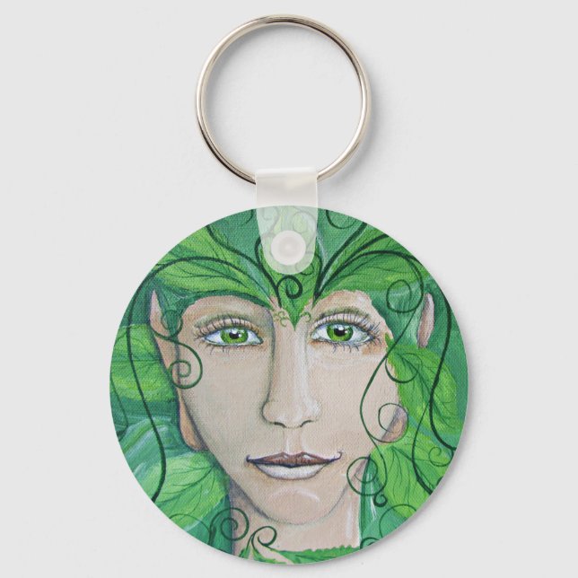 Anillo de llavero Nymph de madera, cadena de llave (Anverso)