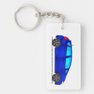 Anillo de llaves del coche azul, llavero del coche