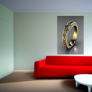 Anillo de oro de moda   Poster de arte de IA