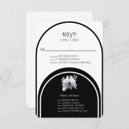 Anillo de palomas negro y blanco arqueado