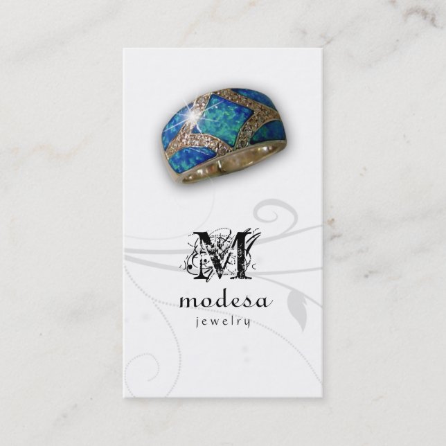 Anillo del ópalo australiano de las tarjetas de (Anverso)