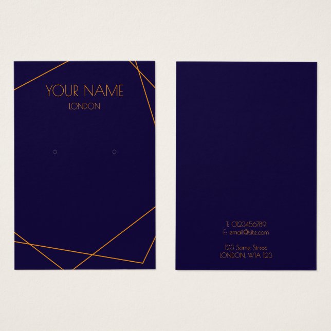 Anillo geométrico azul y naranja (Anverso y reverso)