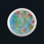 Anillo ** Monet Lily Pond Floral AR40 Vintage<br><div class="desc">JEWELRY CON INTENCIÓN (r) - Apoya sus intenciones enérgicamente. Arte Clásico Enérgicamente Mejorado - Grunge Monet Water Lilies Floral Classic Famous Paintage Artístico Único Creativo Moderno y Romántico Decoración Monet Lily Pond Floral Vintage con un falso fondo Grunge Resumen Escritura a mano de aspecto antiguo. Hay un rico azul Verde...</div>