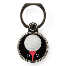 Bola de golf de Monograma en Tee Rojo