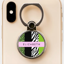 Leopardo Print, Zebra Print, Green, Your Name