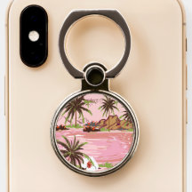 Palmeras de playa tropical rosa