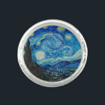Anillo Vincent van Gogh, Noche Starry<br><div class="desc">Noche estrellada,  famosa pintura de Vincent van Gogh</div>