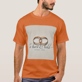 Anillos Bodas minimalistas sostienen camiseta para