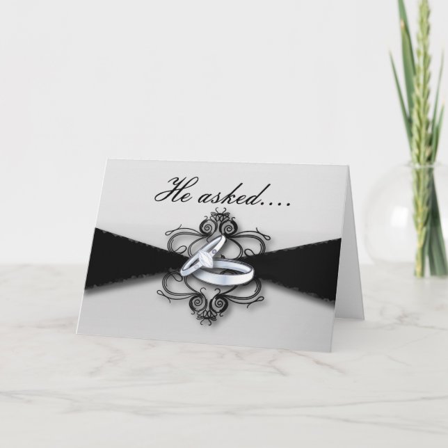 anillos de boda anuncio de compromiso él pidió (Anverso)