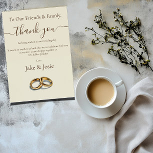 Anillos de boda gracias Tarjeta de mesa