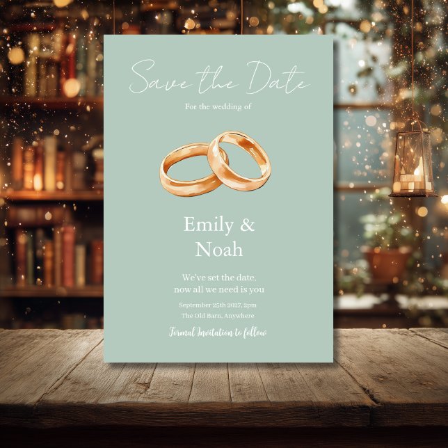 Anillos de Boda Grises Modernos Tarjeta de Reserva (Subido por el creador)