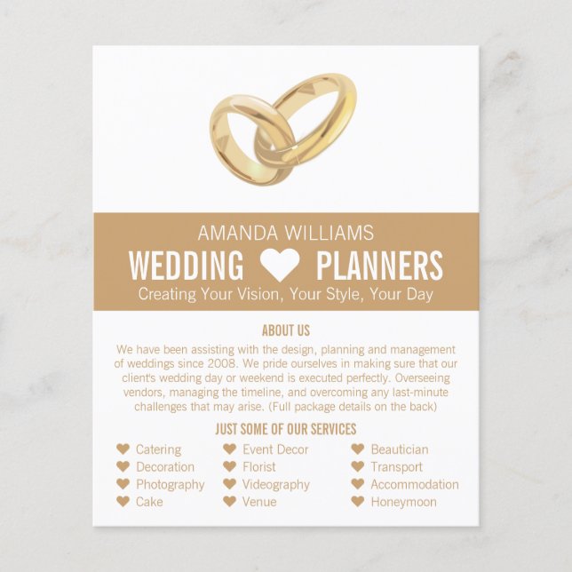 Anillos de boda, publicidad del planificador de ev (Frente)