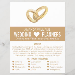 Anillos de boda, publicidad del planificador de ev