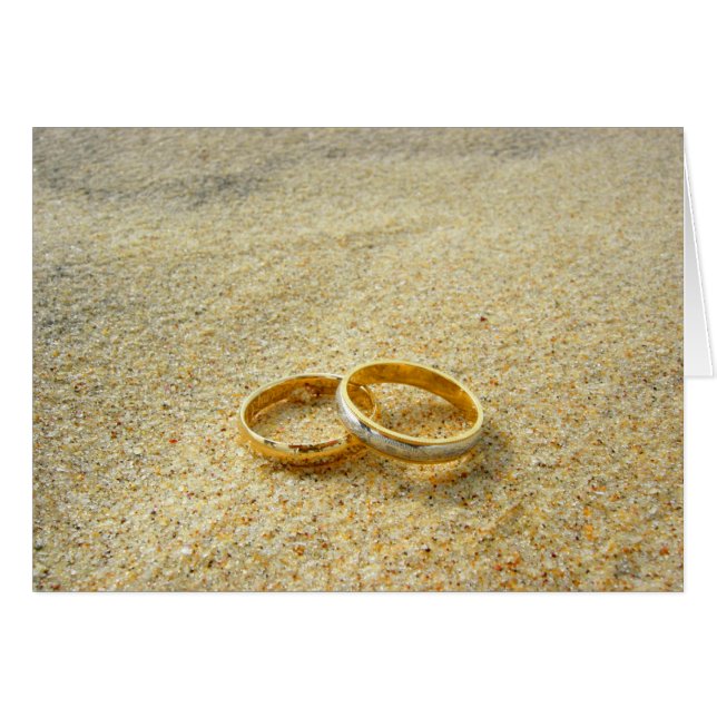 Anillos de bodas en plantilla de la tarjeta en (Anverso (Horizontal))